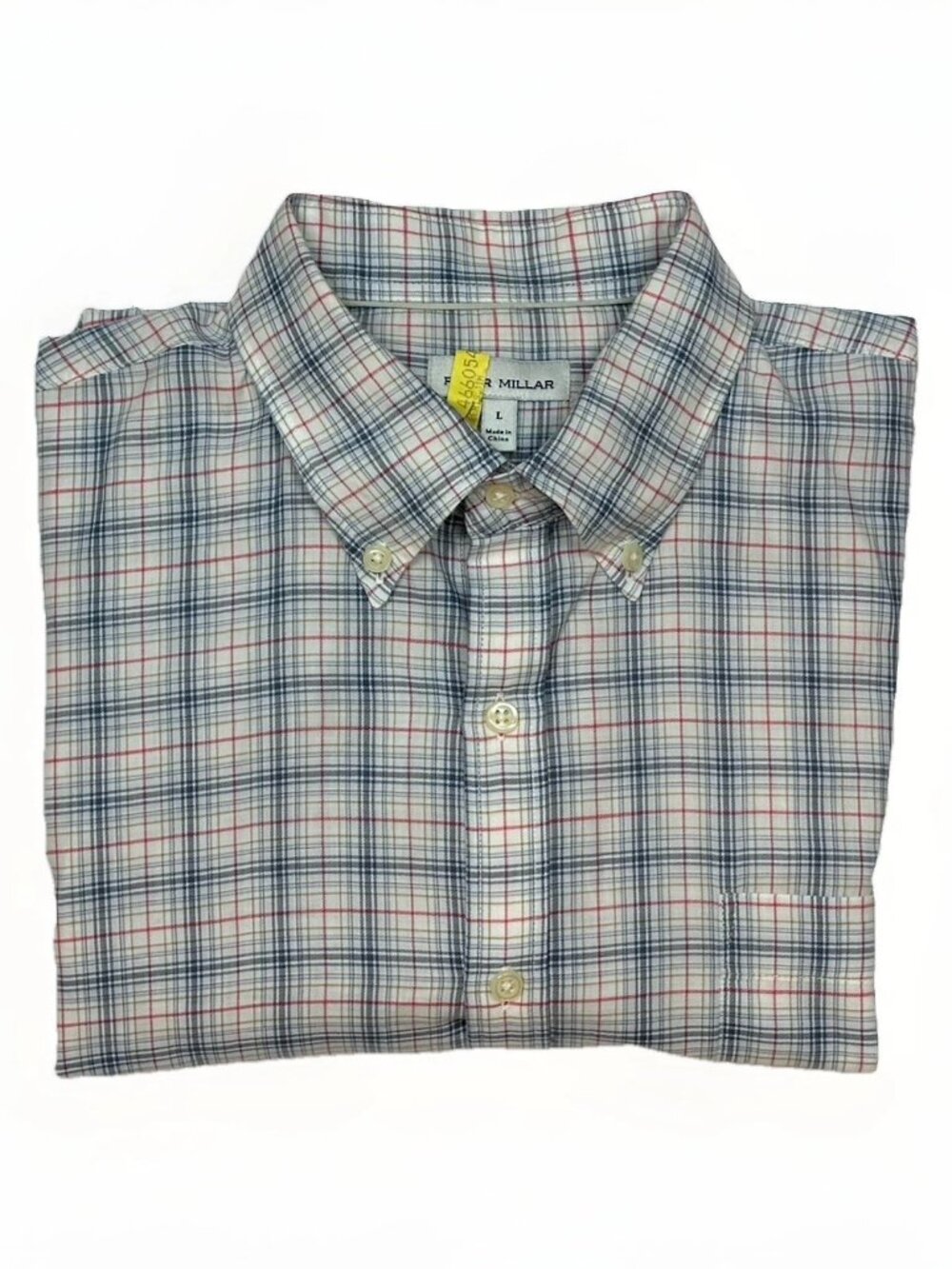 ✨👔 Peter Millar Plaid Button-Down Long Sleeve Sport Shirt Large Excellent ✨
